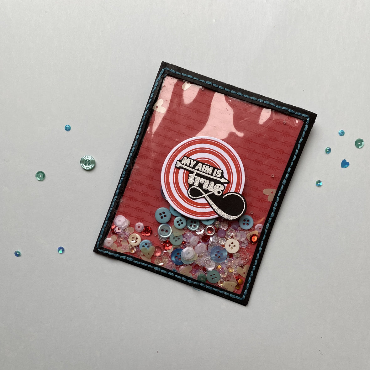 MINI Tutorial: My Aim is True-DIY Shaker Card