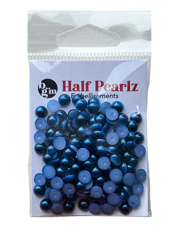 Midnight Blue Half Pearls - HPZ28