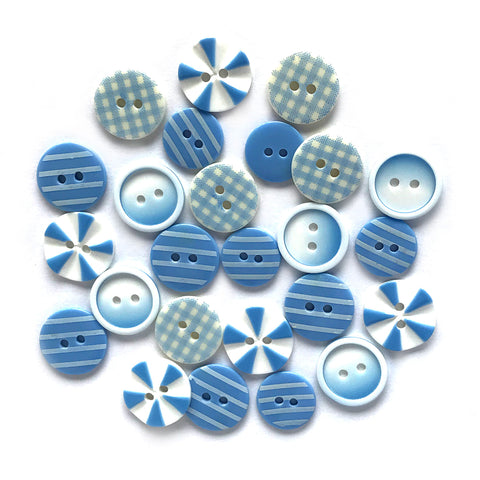 Blues Medley Printed Buttons