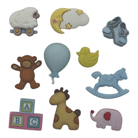 Newborn Friends Novelty Buttons – Baby Theme Craft & Sewing Buttons - 4352