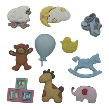 Newborn Friends Novelty Buttons – Baby Theme Craft & Sewing Buttons - 4352