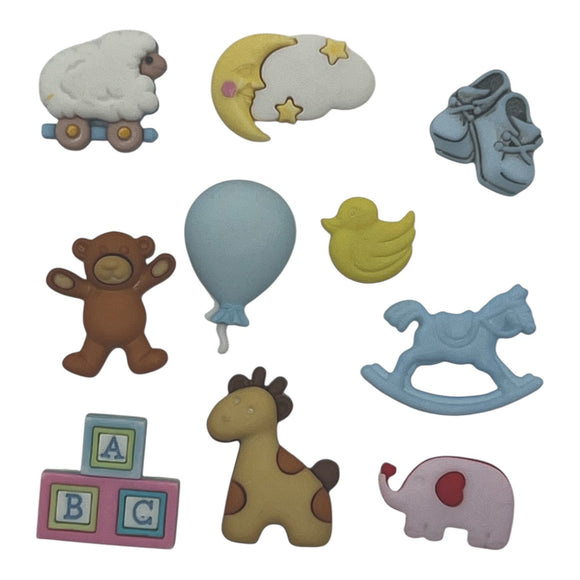 Newborn Friends Novelty Buttons – Baby Theme Craft & Sewing Buttons - 4352
