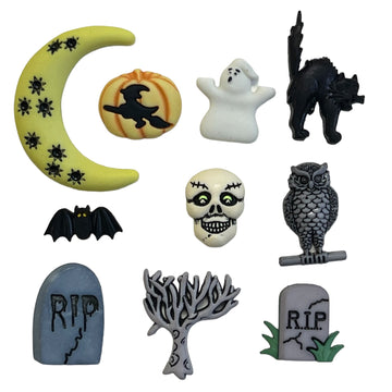 Graveyard Buttons – 10 Piece Halloween Sewing & Craft Button Assortment - 4520