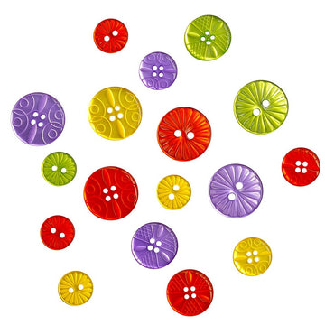 Fancy Halloween Buttons – 15 Piece Sew-Through Craft Button Assortment - 4549