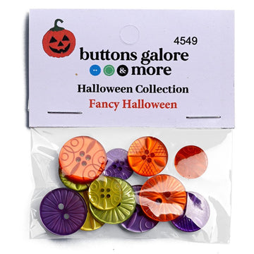 Fancy Halloween Buttons – 15 Piece Sew-Through Craft Button Assortment - 4549 - 0