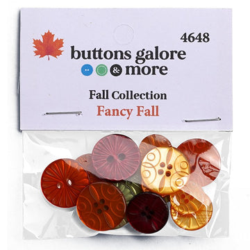 Autumn Fancy Buttons – 15 Piece Fall Sewing & Craft Button Assortment - 4648 - 0