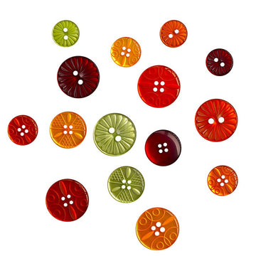 Autumn Fancy Buttons – 15 Piece Fall Sewing & Craft Button Assortment - 4648