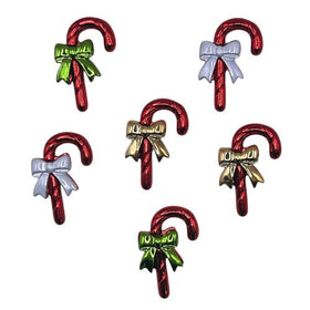 Bright Candy Canes Theme Buttons - 4852