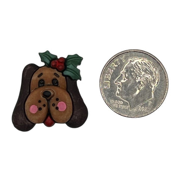 Holiday Dog  Single Bulk Button - B1015 - 0