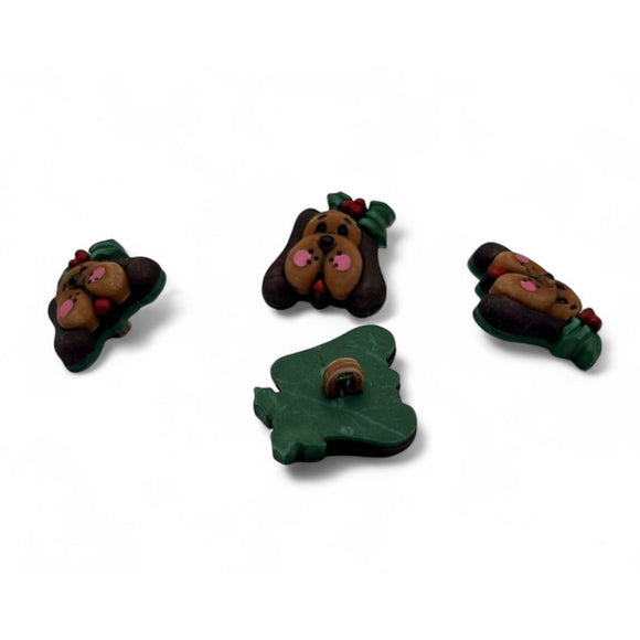 Holiday Dog  Single Bulk Button - B1015