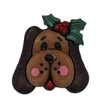 Holiday Dog  Single Bulk Button - B1015