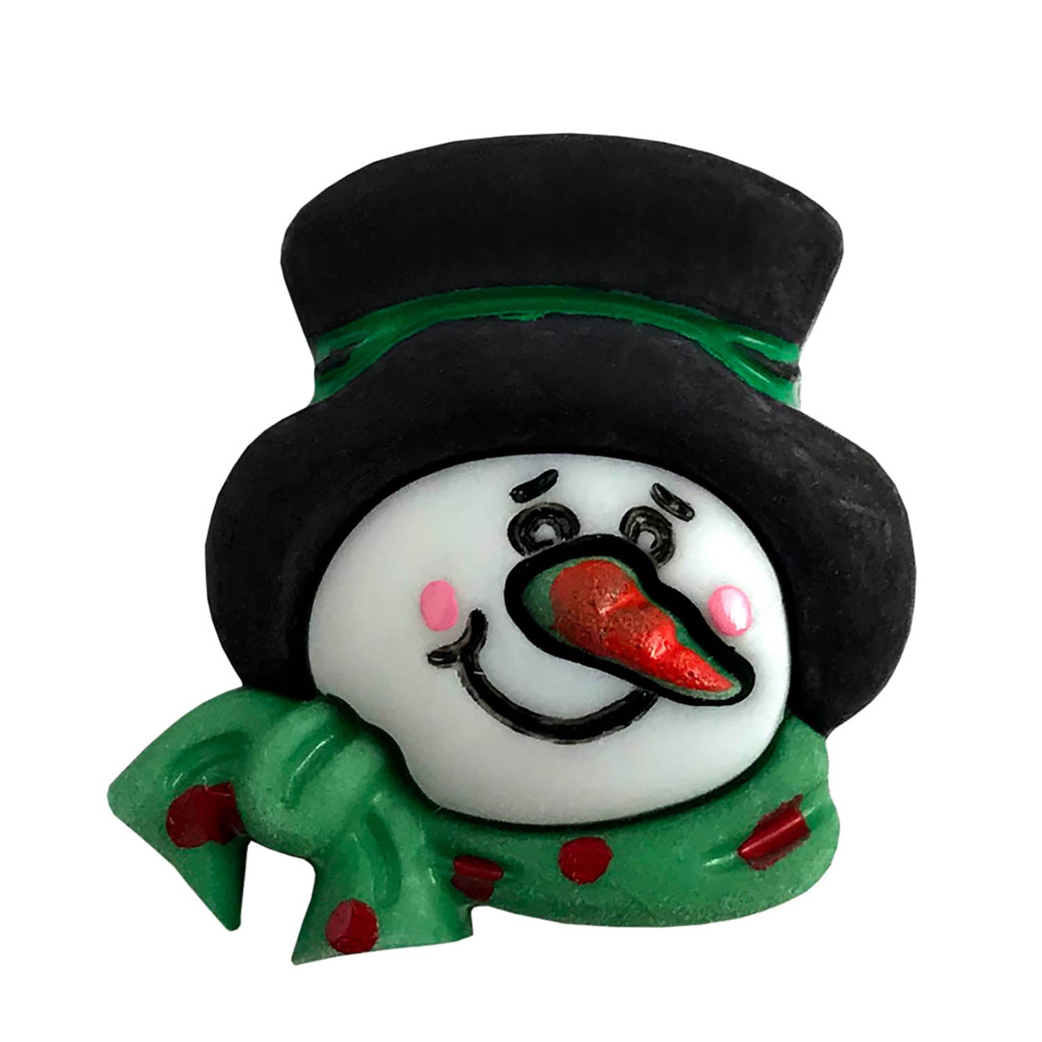 Snowman with Hat Single Bulk Button - B1017