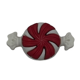 Peppermint Candy Single Bulk Button - B1029