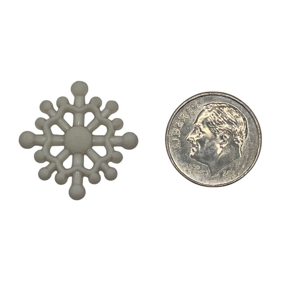 White Snowflake Single Bulk Button - B1044