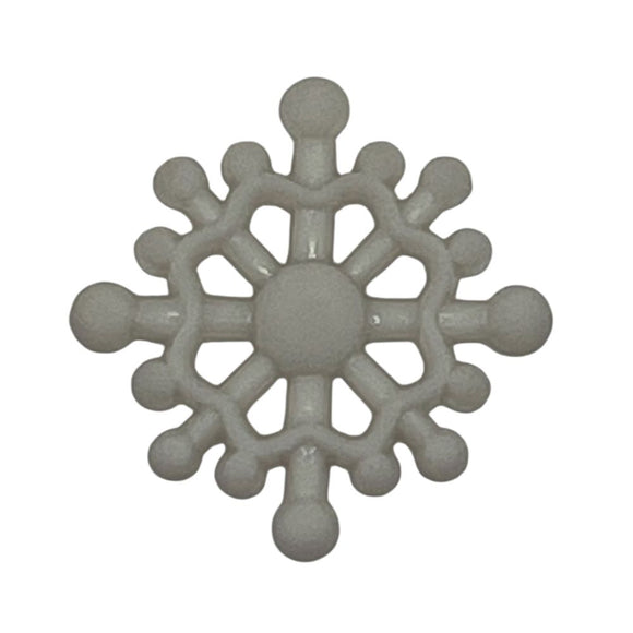 White Snowflake Single Bulk Button - B1044
