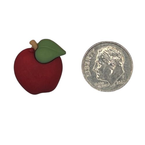 Red Apple Single Bulk Button - B1077