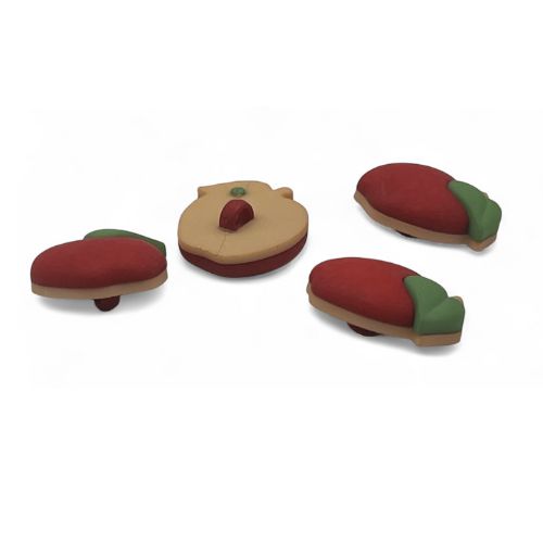 Red Apple Single Bulk Button - B1077