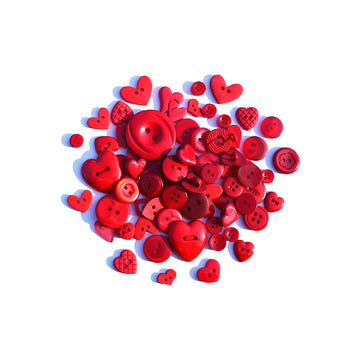 Red Hearts Button Value Pack - VP315
