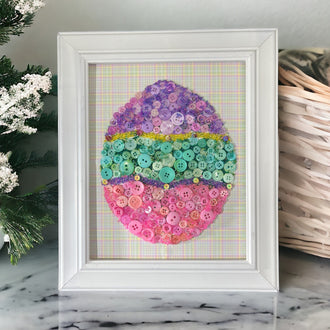 Easter egg wall art buttons beads