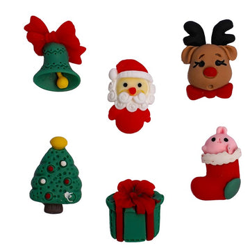 Christmas Fun Flatback Embellishments – 6 Piece Resin Craft Set - FBZ125