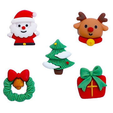 It's Christmas Flatback Embellishments – 5 Piece Resin Craft Set - FBZ131