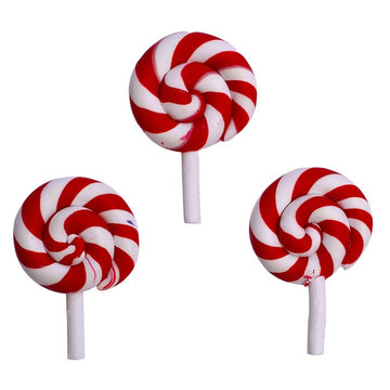 Peppermint Sticks Flatback Embellishments – 3 Piece Resin Craft Set - FBZ129