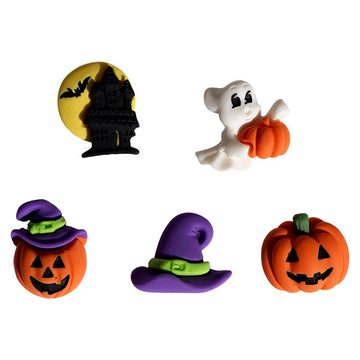 Thrills & Chills Halloween Flatback Embellishments – 5 Piece Resin Craft Set - FBZ134