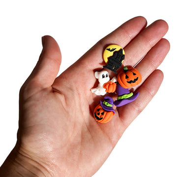 Thrills & Chills Halloween Flatback Embellishments – 5 Piece Resin Craft Set - FBZ134 - 0