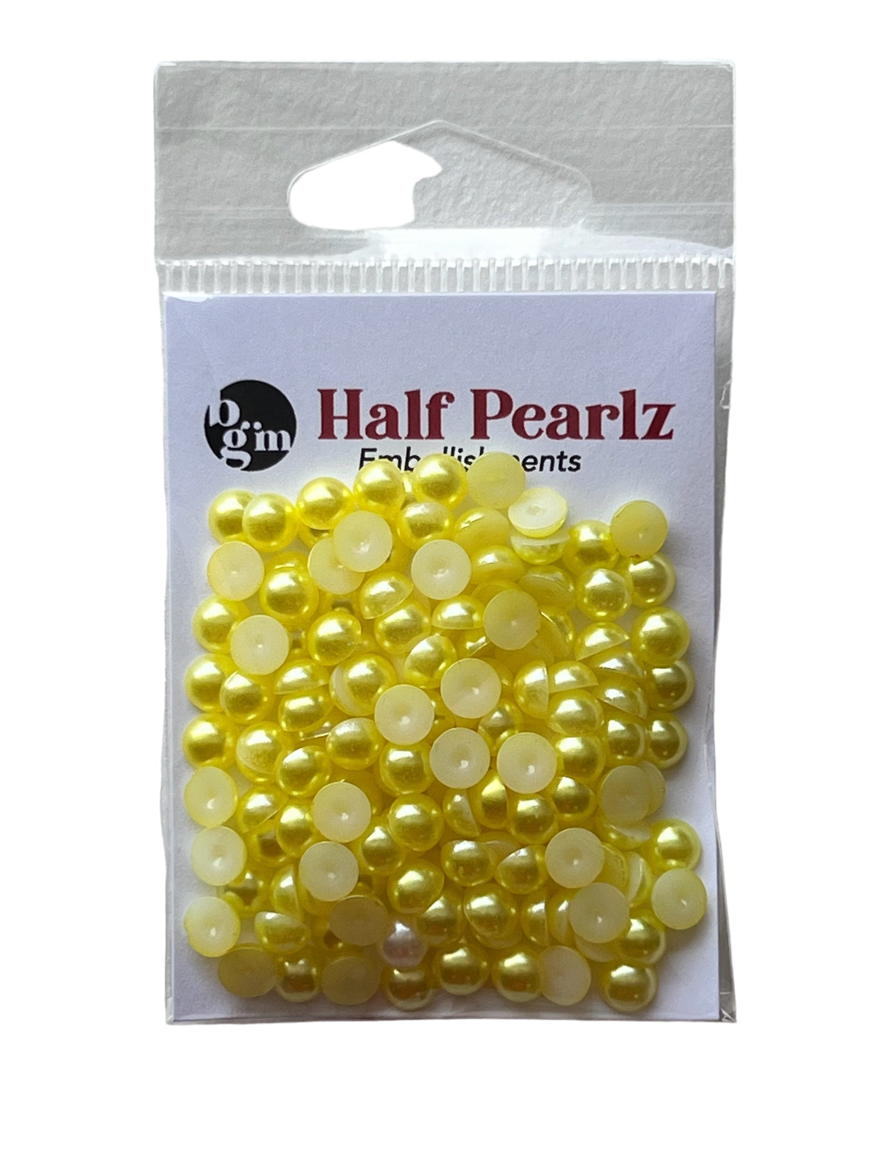 Yellow Half Pearls - HPZ49 - 0