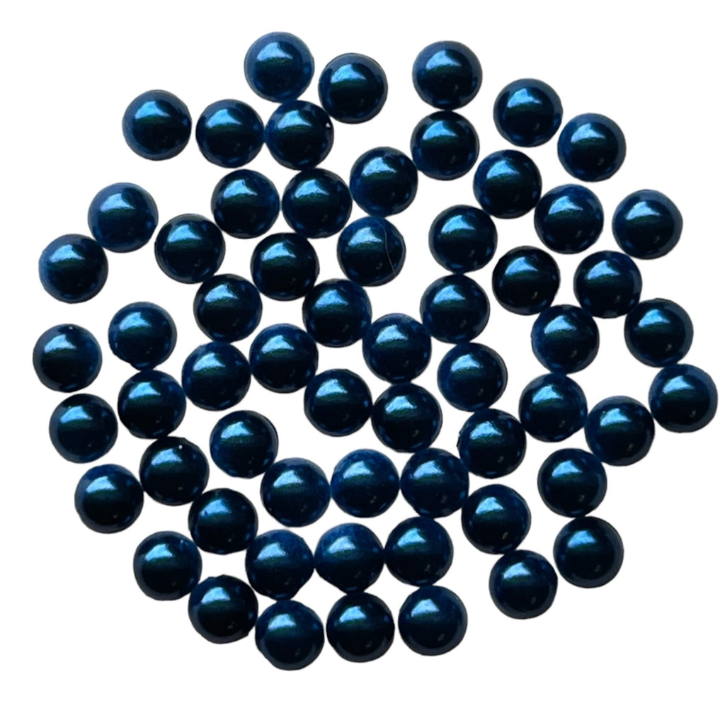 Midnight Blue Half Pearls - HPZ28