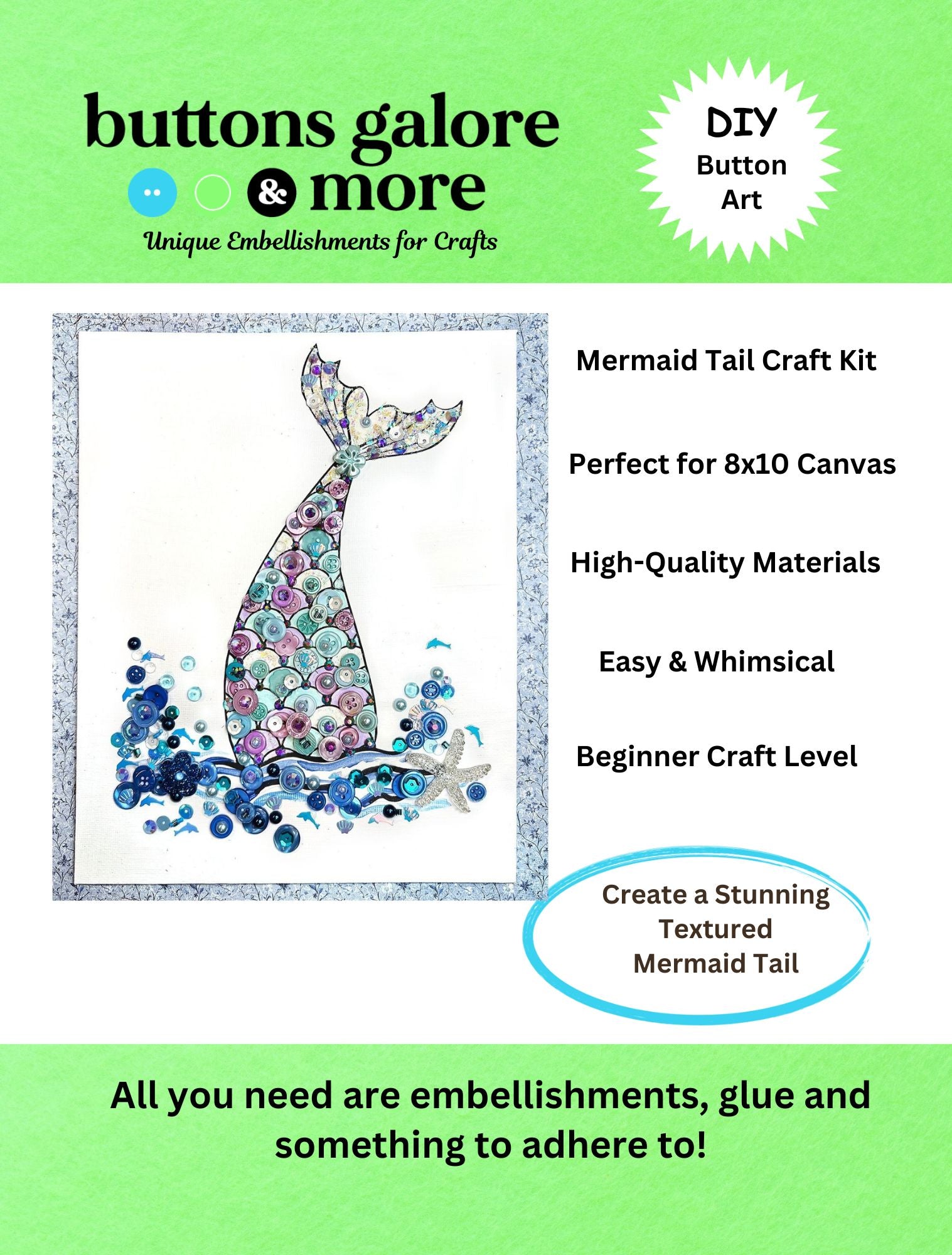 Mermaid DIY Canvas Craft Kit