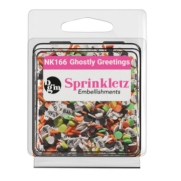 Ghostly Greeting Sprinkletz™ | Polymer Clay Halloween Embellishments for Crafts - NK166 - 0