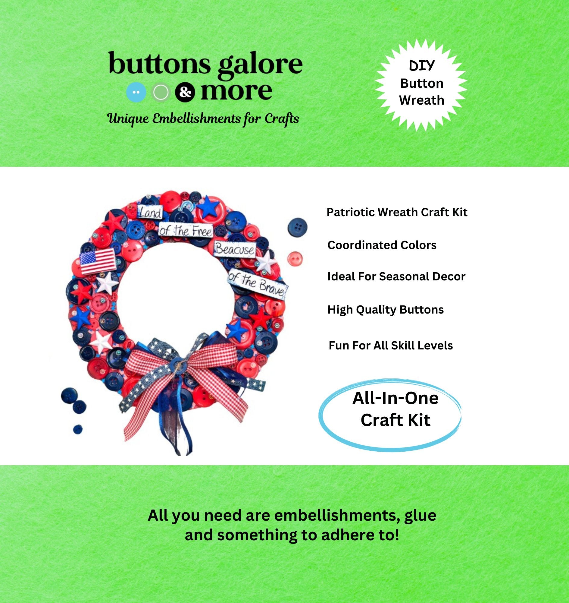 Patriotic DIY Wreath Craft Kit