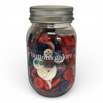 America 250 Button Jar – Red, White & Blue - MJ124
