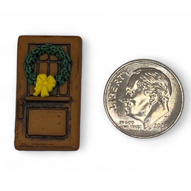 Christmas Door Button – Holiday Craft Embellishment with Wreath & Bow - SB107 - 0