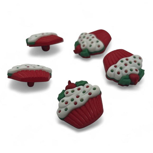 Christmas Cupcake Single Bulk Button - SB123