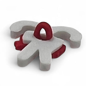Crossed Candy Cane Single Bulk Button  - SB131 - 0