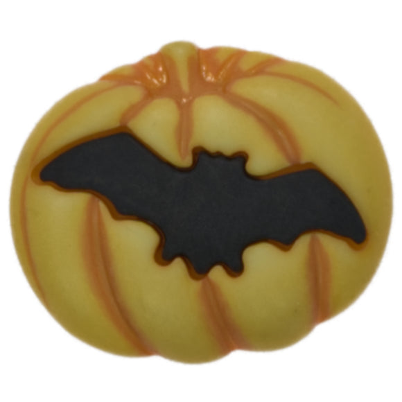 Pumpkin with Bat Craft Button - SB136