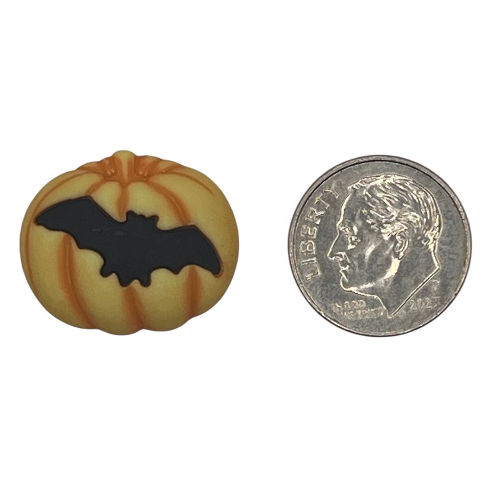 Pumpkin with Bat Craft Button - SB136 - 0