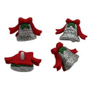 Glitter Silver Bells Single Bulk Button- SB141-3