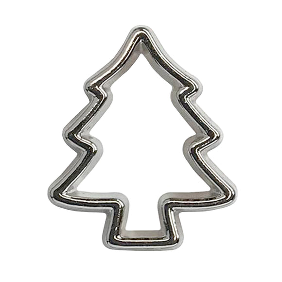 Silver Christmas Tree Cookie Cutter Embellishment - SB144