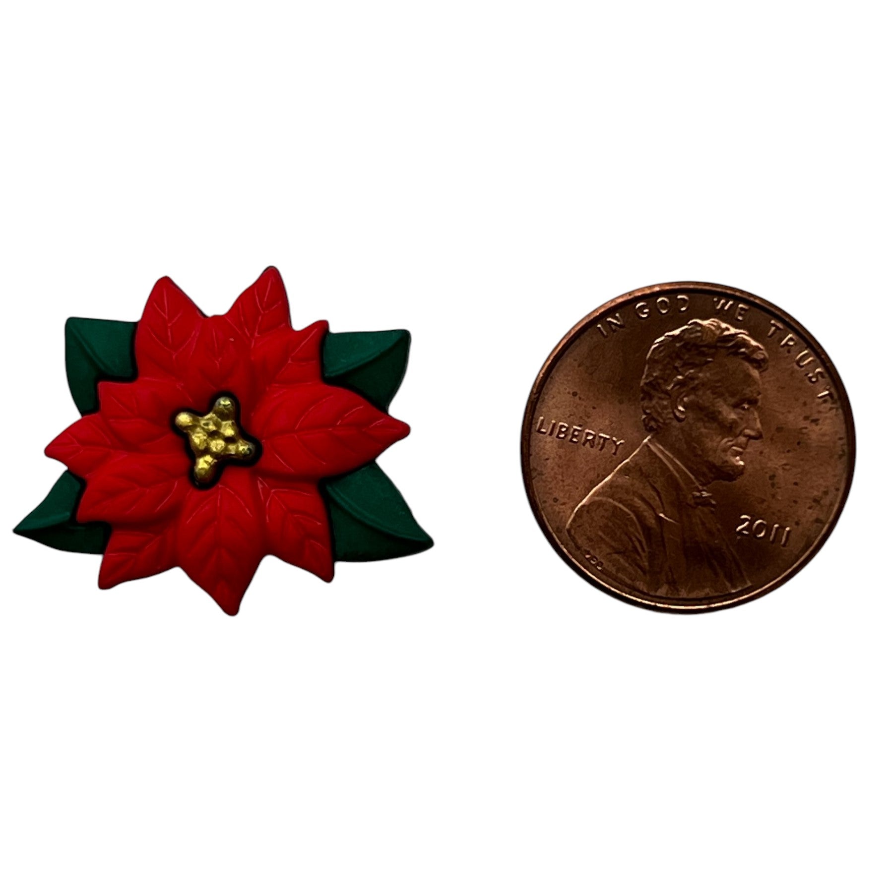 Poinsettia Single Bulk Button- SB16