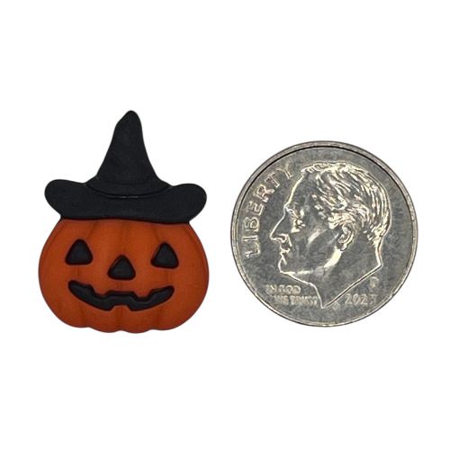Jack-O’-Lantern with Witch Hat Craft Button - SB188