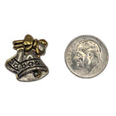 Gold & Silver Holiday Bell Single Bulk Button - SB189-2