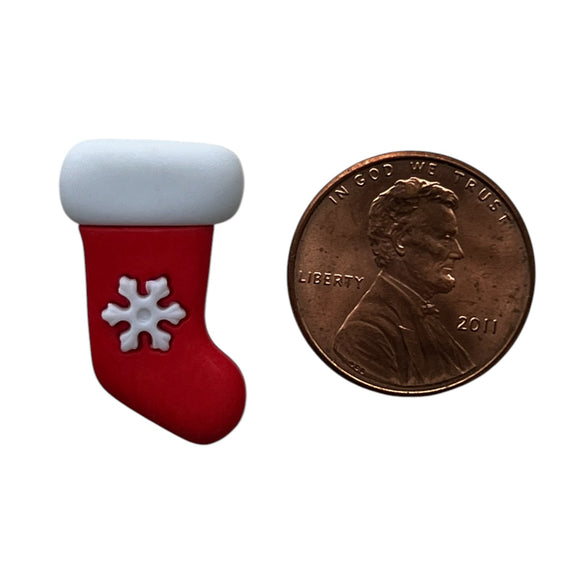 Stocking with Snowflake Single Bulk Button - SB31