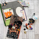 Jack O' Lantern Pumpkin Button with Top Hat – Halloween Craft Embellishment- SB102-2