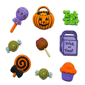 Trick or Treat Buttons – 9 Piece Halloween Sewing & Craft Button Assortment - 4541
