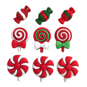 Christmas Candy Theme Buttons - 4766