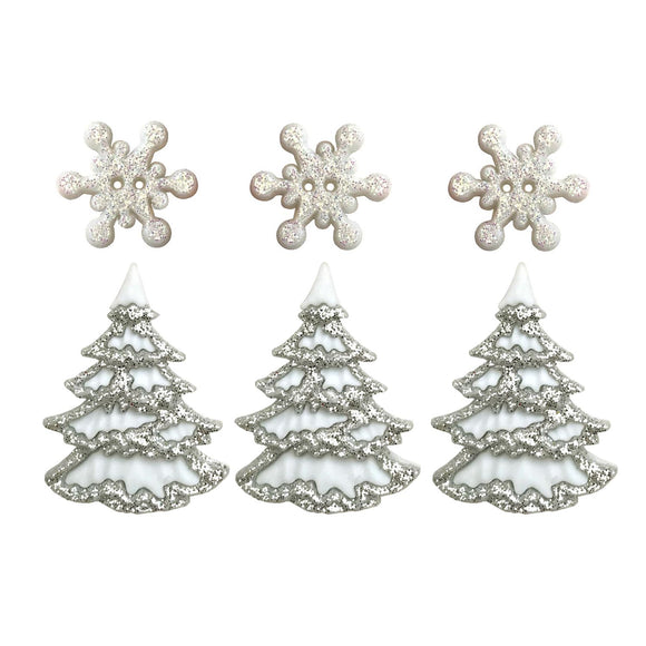 White Christmas Theme Buttons-4825