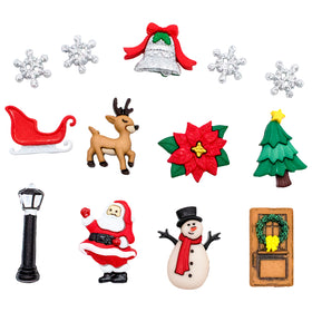 Christmas Village Theme Buttons - 4835